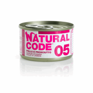 Natural Code לחתולים 85 גרם – 05: עוף ופרושוטו (ירך חזיר)