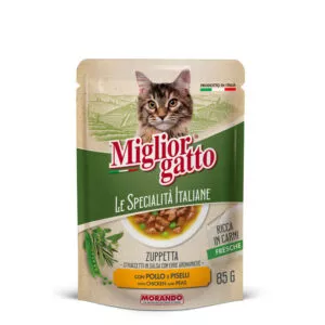 Le Specialità Italiana מרק לחתולים 85 גרם – עוף ואפונה