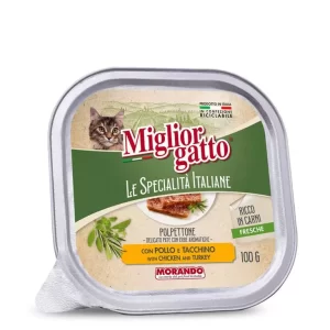 Le Specialità Italiana פטה לחתולים 100 גרם – עוף והודו