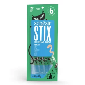 שזיר Schesir Stix חטיף קרמי לחתול טונה – 90 גרם (6×15 גרם)
